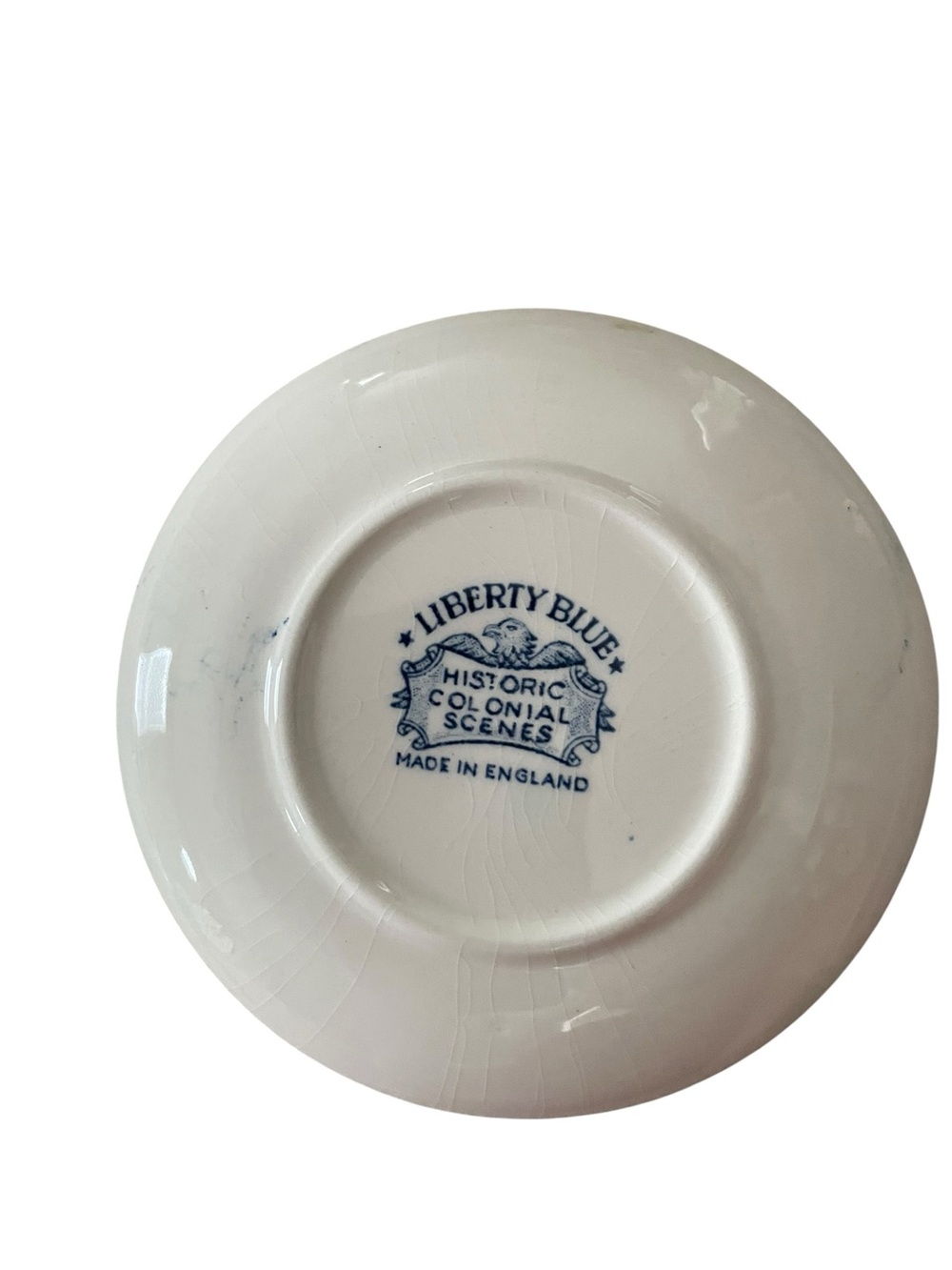 Liberty Blue Staffordshire Ironstone Coaster with independence Hall - Picture 2 of 2